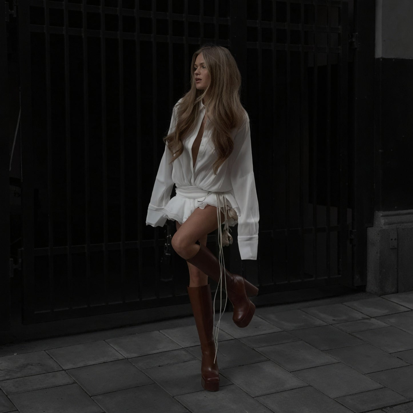 Damen Hemdblusenkleid Weiß Langarm mit Knopfleiste Elegant, AVA MODA-83661-7618abd9-a467-414f-b924-28a429e8daaa