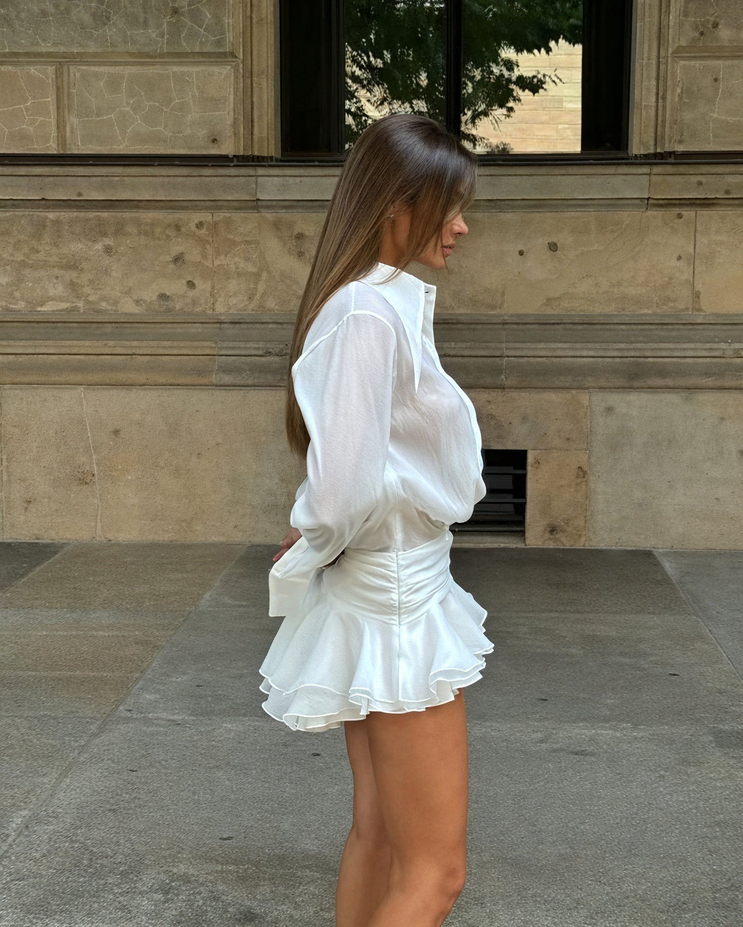 Damen Hemdblusenkleid Weiß Langarm mit Knopfleiste Elegant, AVA MODA-83661-6b47b93c-dd64-4447-aa4b-eb3a5cbe9438