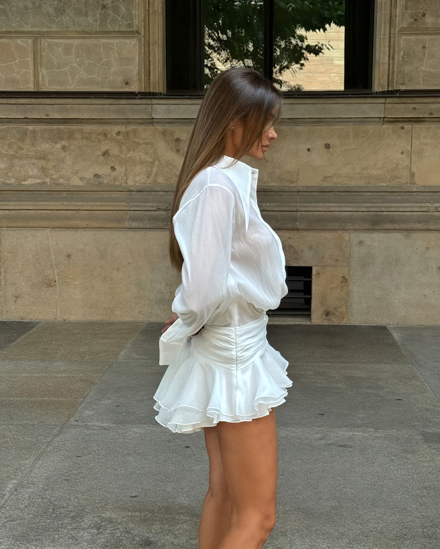 Damen Hemdblusenkleid Weiß Langarm mit Knopfleiste Elegant, AVA MODA-83661-6b47b93c-dd64-4447-aa4b-eb3a5cbe9438