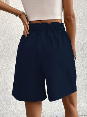 Damen Shorts – High-Waist, Plissiert, mit Taschen, Elegant, Vielseitig-82558-8369a4ca-1d25-4307-b8d2-4fe877935813