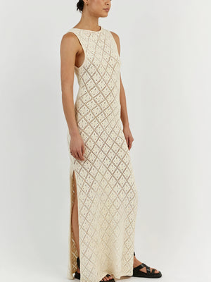 Damen Maxi-Strickkleid – Ärmellos, Offenes Netzdesign, Sommerlich-83712-ec37fc37-321f-4c13-9fbf-889d822c6161