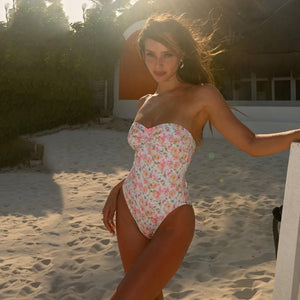 Damen Badeanzug – Trägerlos, Blumenmuster, Einteiler-83766-e157e1fb-3f52-4249-9c06-4bef5629f905