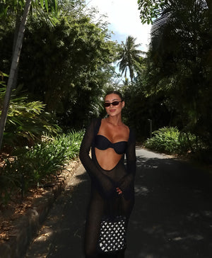 Damen Maxikleid – Transparenter Strick, Lange Ärmel, Leicht-83806-9e3185a4-ddf7-4b71-b48b-ec743360f594