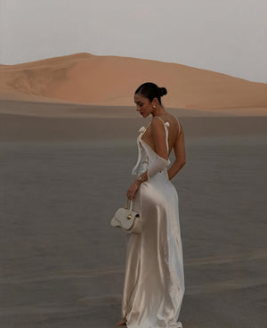 Damen Maxikleid – Satin, Wasserfall-Ausschnitt, Spaghettiträger, Bodenlang-83831-2e25bf7c-8956-4e31-b06a-eb7f0e81bd3c