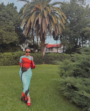 Damen Maxikleid – Langarm, Bunter Print, Bodenlang, AVA MODA-83850-94a204c7-6c78-4ffe-b97c-a8c4d5c43043