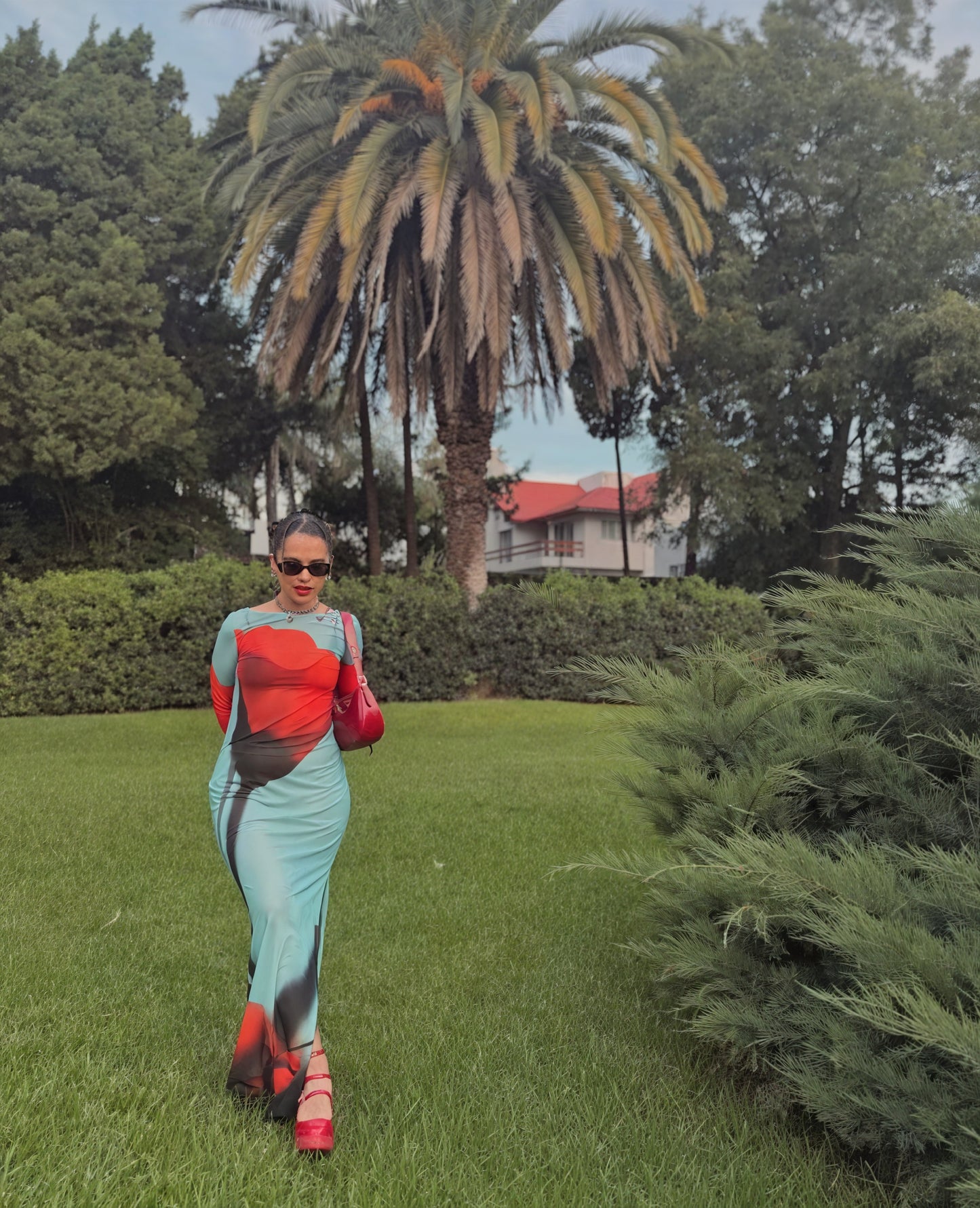 Damen Maxikleid – Langarm, Bunter Print, Bodenlang, AVA MODA-83850-94a204c7-6c78-4ffe-b97c-a8c4d5c43043