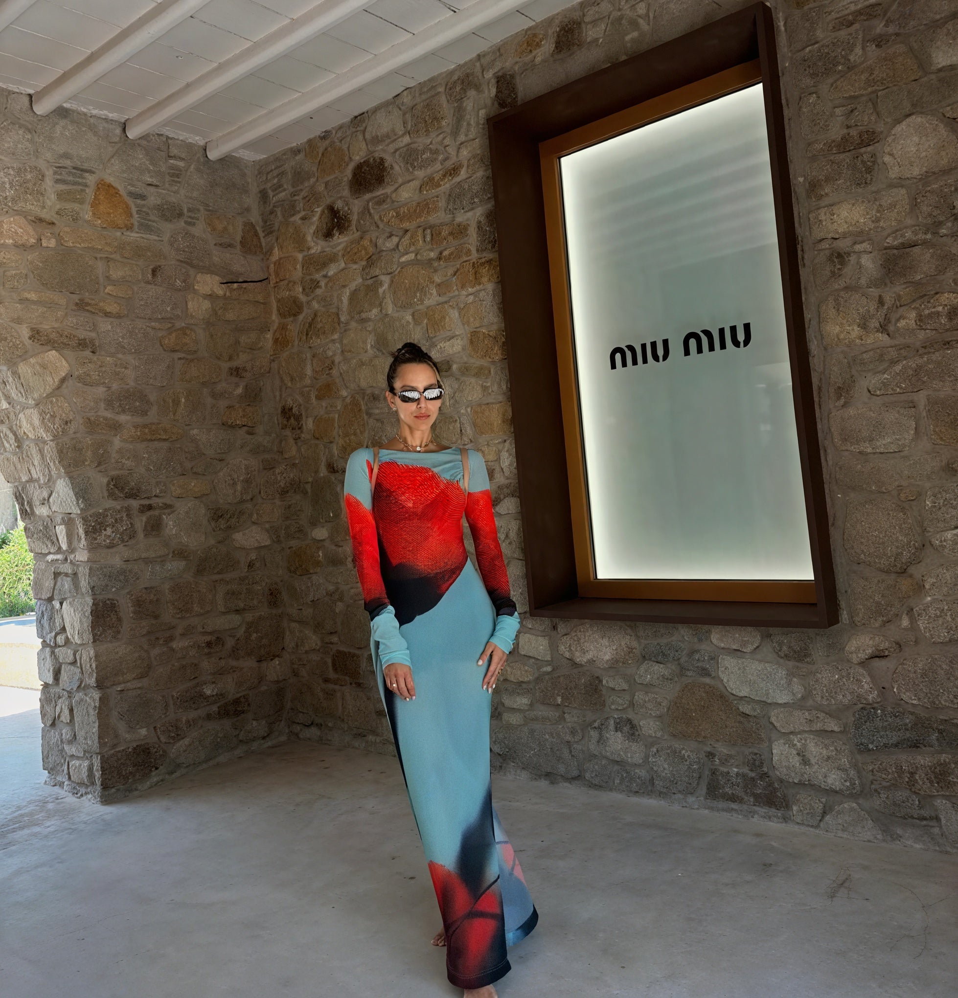 Damen Maxikleid – Langarm, Bunter Print, Bodenlang, AVA MODA-83850-897ac6fd-9fa8-478a-811c-fa9c6c25c33c