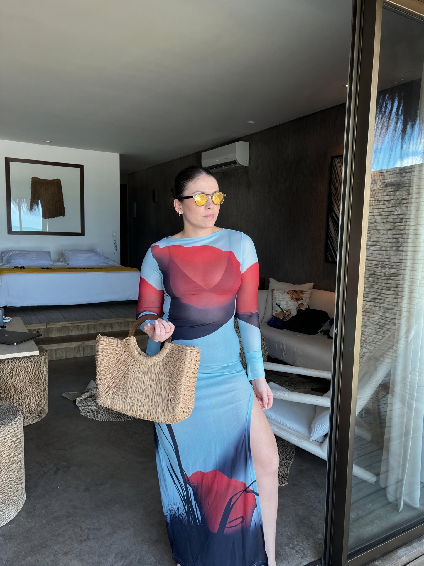 Damen Maxikleid – Langarm, Bunter Print, Bodenlang, AVA MODA-83850-26f5da52-ca07-42e7-b9c1-3cf16d71b280