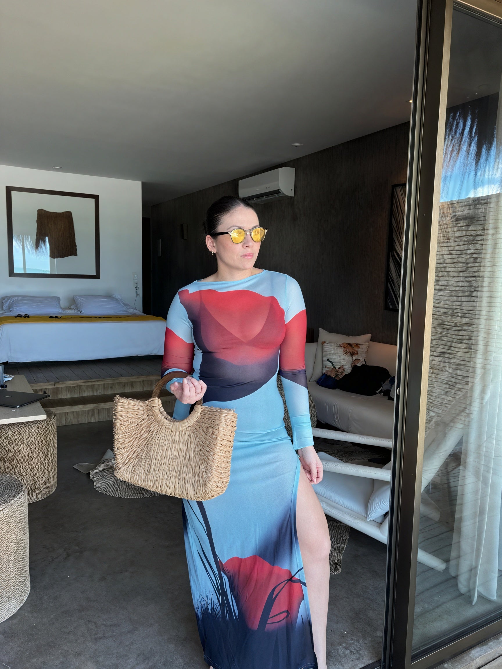 Damen Maxikleid – Langarm, Bunter Print, Bodenlang, AVA MODA-83850-26f5da52-ca07-42e7-b9c1-3cf16d71b280