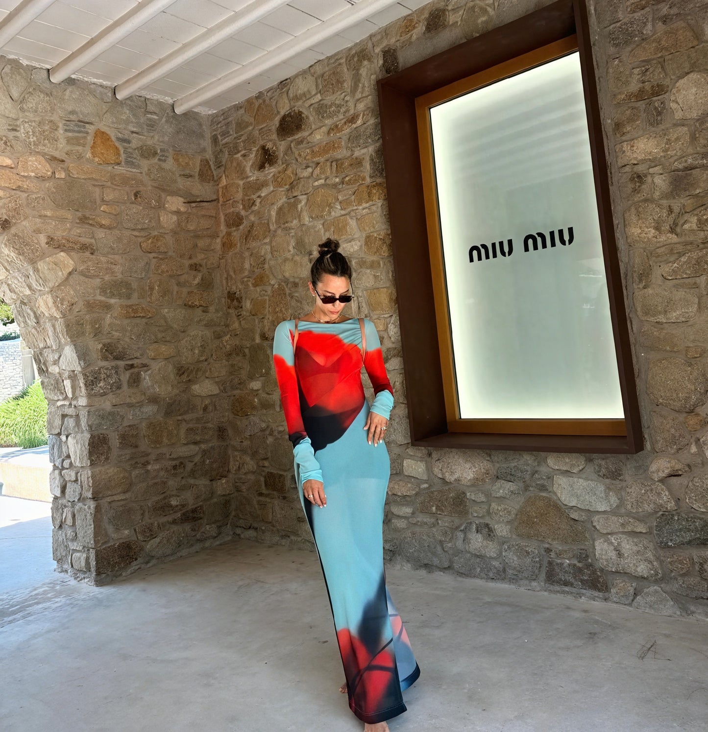 Damen Maxikleid – Langarm, Bunter Print, Bodenlang, AVA MODA-83850-c9132c38-c8db-4625-995e-880132825651