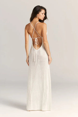 AVA MODA Damen Strick Maxi-Kleid – Offenes Design, Blumen-Cutouts, Spaghettiträger-83282-85832d85-c0a0-459f-acbe-70566616ec45