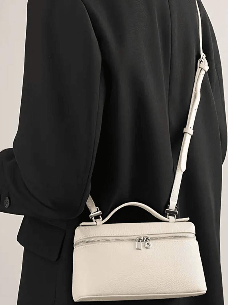 Structured Top Handle Handbag - Silver Detail