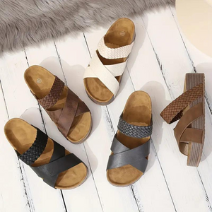 Plateau Sandalen mit Flecht-Detail