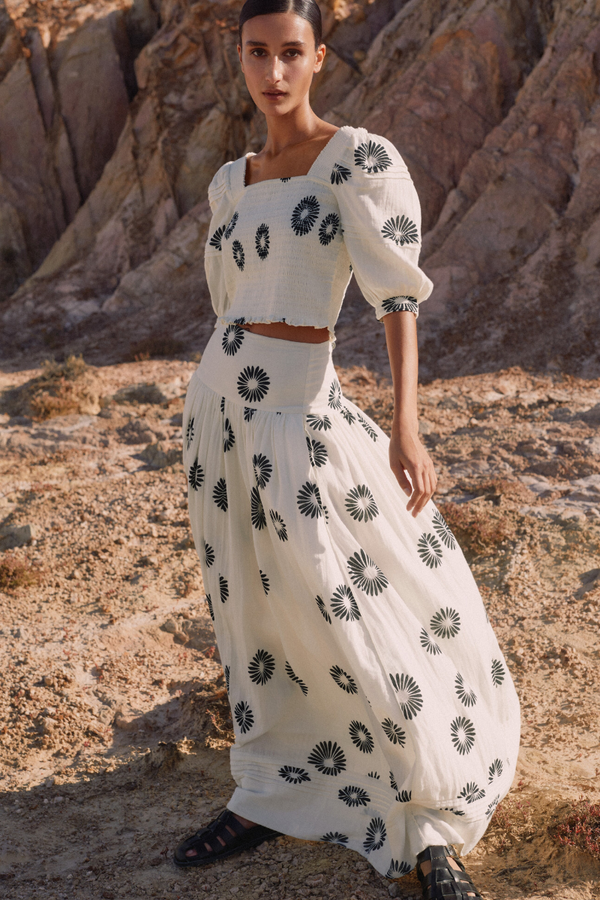 Blumenmuster Top & Rock Set