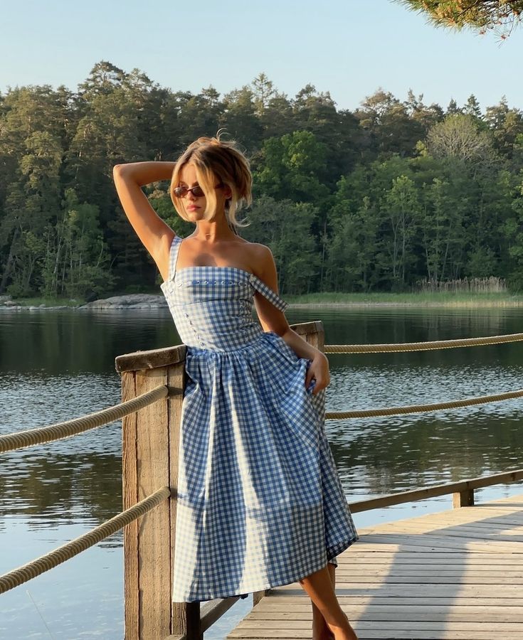 Damen Vichy-Kleid mit Karree-Ausschnitt und Knopfleiste, Sommerlich-83592-9940cf61-a6d3-46b7-80f1-1f40f9209755