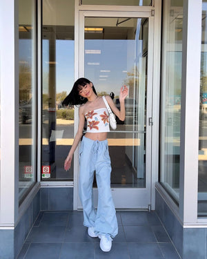 Blumen Tube Top - Schmetterling Sommer Look