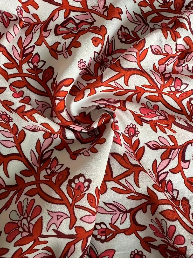 Maxikleid Damen Geblümt V-Ausschnitt Bindegürtel Fließend Komfortabel Für Sommer & Freizeit-82359-9b0663cf-cd3c-48b7-9b2a-ec9fbc3c40f7