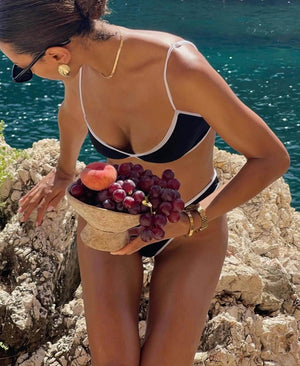 Damen Bikini Zweiteiler – Triangel-Top, Hoher Schnitt, Kontrastbesatz-81470-9b60e230-8e08-46c0-9313-ac659ac3411e