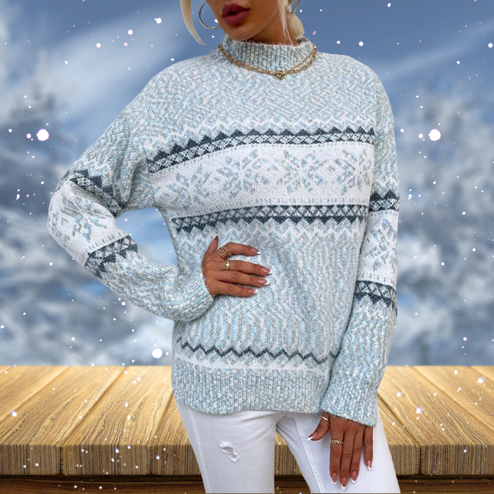 Damen Strickpullover – Klassisches Fair Isle Muster, Rundhals, Langarm-53432-31f91806-e992-420a-a606-6021d8d9d783