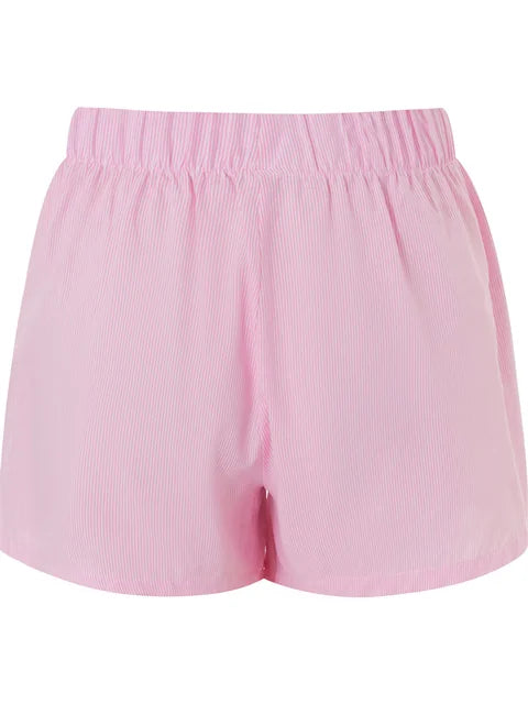 Damen Shorts – Gestreift, Baumwolle, Elastikbund, Klassischer Stil-81738-a27bee70-897b-4a62-ac46-aeb4e540feae
