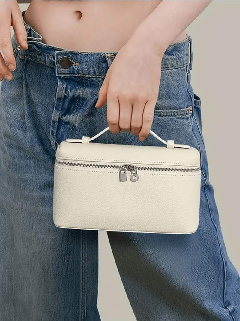 Structured Top Handle Handbag - Silver Detail