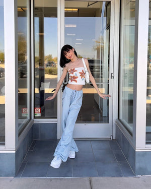 Blumen Tube Top - Schmetterling Sommer Look