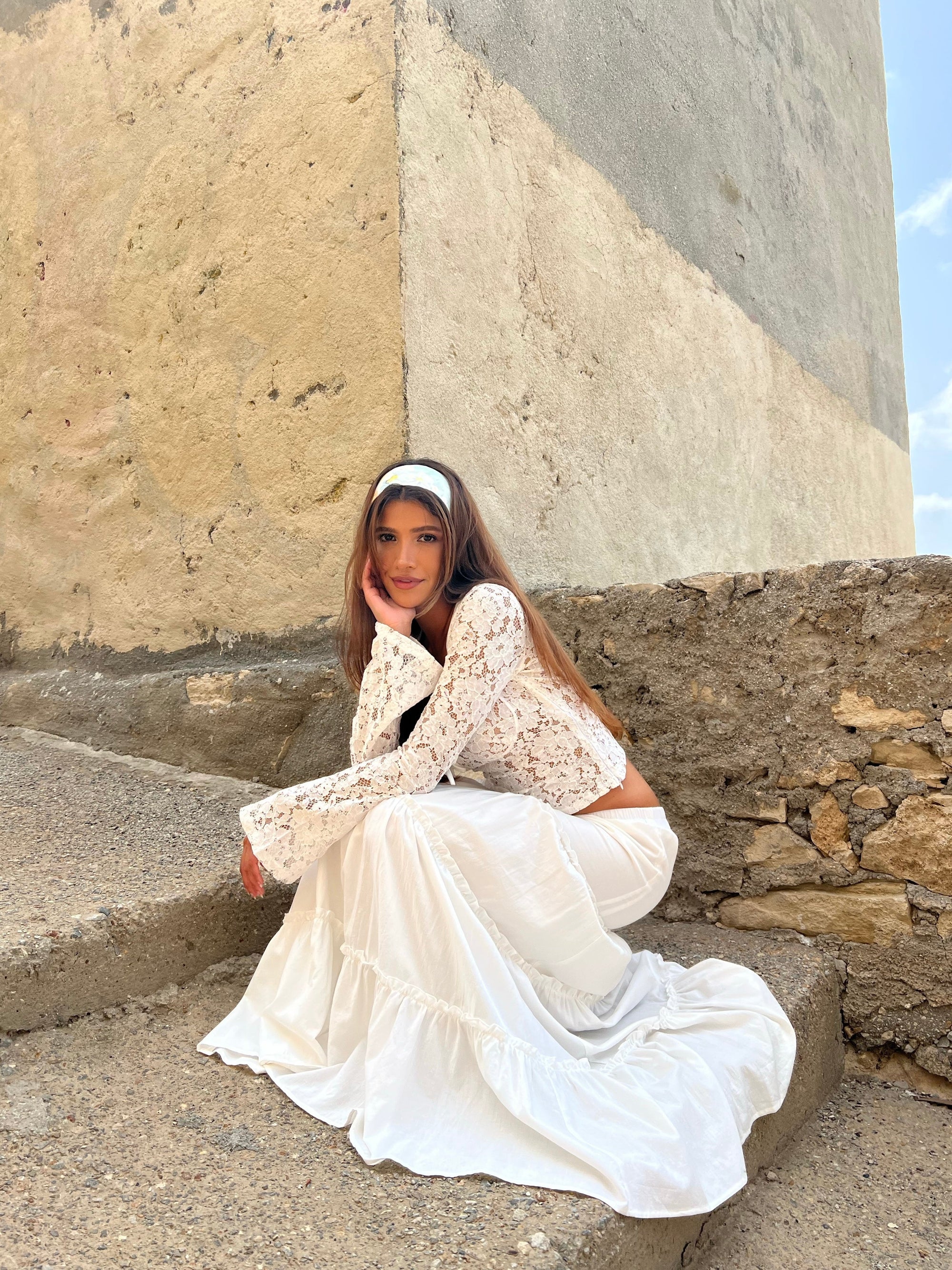 Spitzen Set mit Volant - Top & Rock