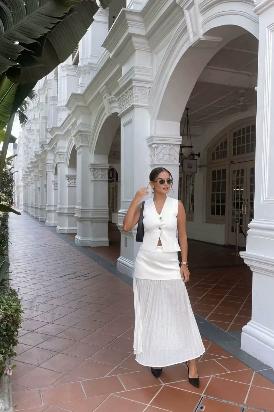 Plisseerock-Set - Tailliertes Top