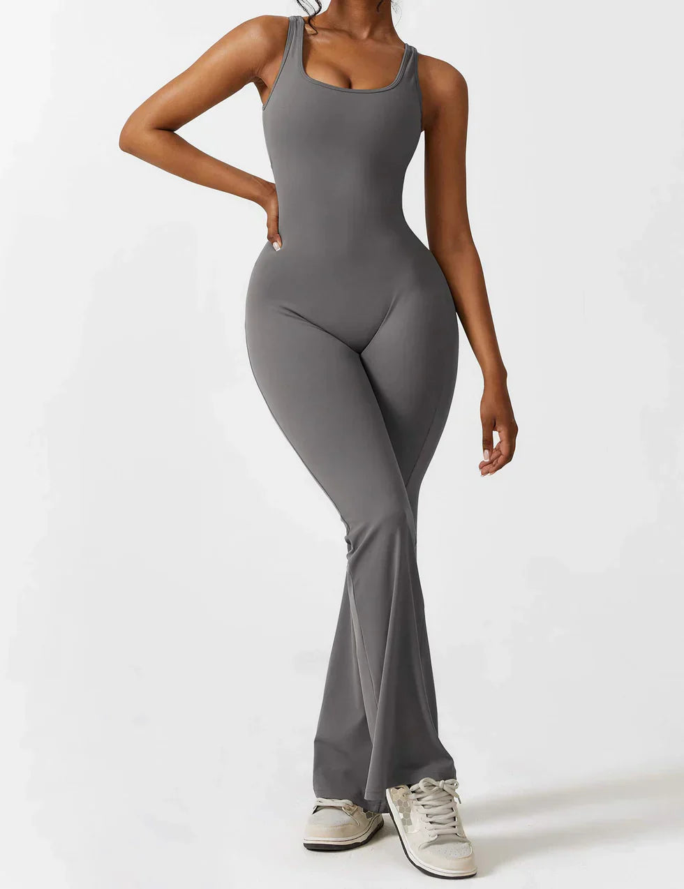 Damen Jumpsuit – Ärmellos, Offener Rücken, Schlaghose, Figurbetont, Dehnbar-83507-c2063e45-4d78-4c6e-974d-150ed852827a