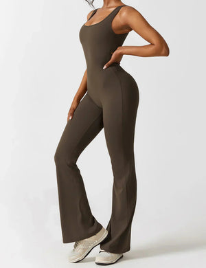Damen Jumpsuit – Ärmellos, Offener Rücken, Schlaghose, Figurbetont, Dehnbar-83507-c301261b-8216-4c47-b89c-c499e6717182