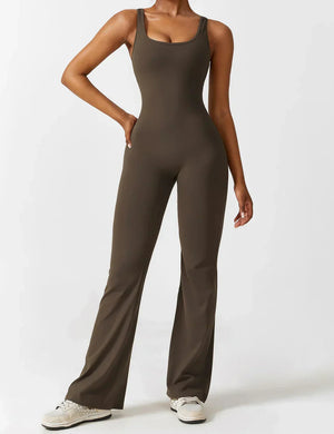 Damen Jumpsuit – Ärmellos, Offener Rücken, Schlaghose, Figurbetont, Dehnbar-83507-c4081a85-f7fb-4fba-8cf3-527bdc251c51