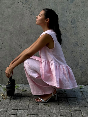 AVA MODA Damen Zweiteiler Leinen – Ärmelloses Top, Weite Hose, V-Ausschnitt-83272-c4f1fbdd-4797-42a4-940e-5ef7bbac176c