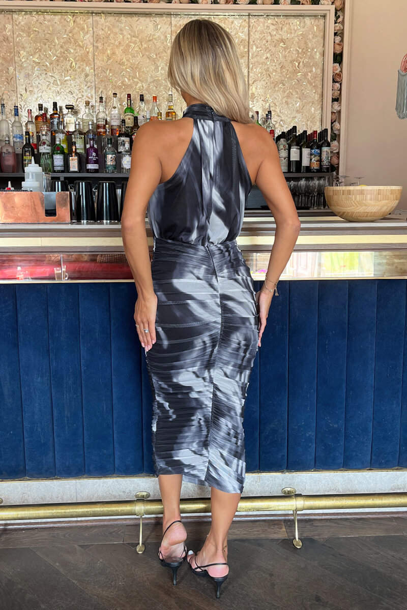 Halterneck Midi-Kleid mit Schlitz