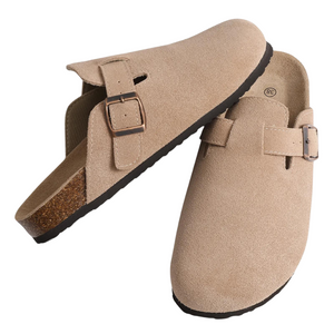 Damen Pantolette Wildleder Korkfußbett Offen Verstellbarer Riemen-82019-de5f0b65-4e6a-4a35-a2e7-179107a15b40