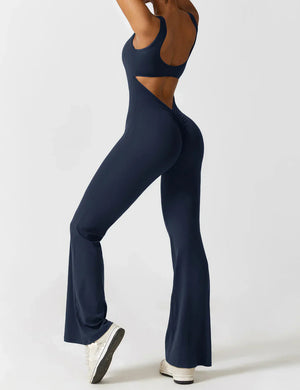 Damen Jumpsuit – Ärmellos, Offener Rücken, Schlaghose, Figurbetont, Dehnbar-83507-df7bfb8a-38d9-4a91-ab50-d7c50a878d81