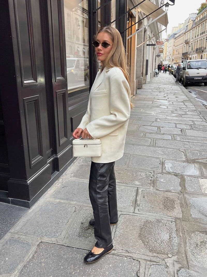 Structured Top Handle Handbag - Silver Detail