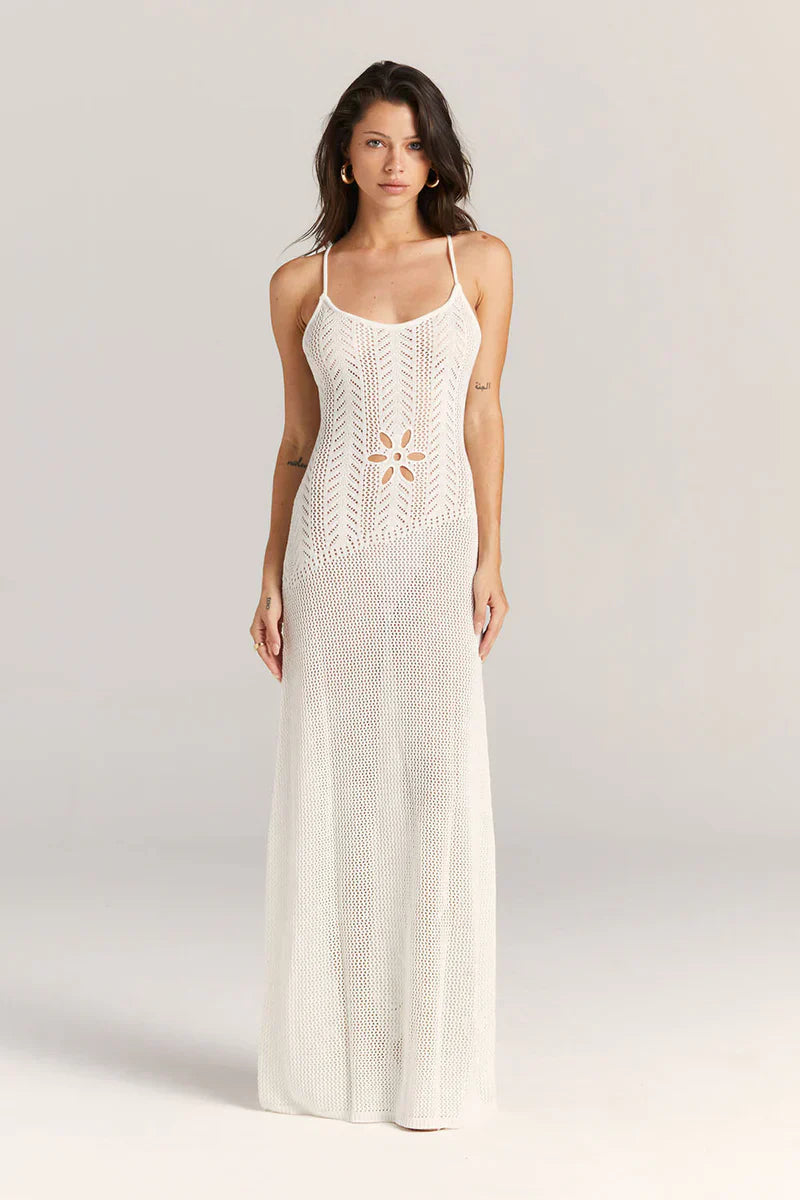 AVA MODA Damen Strick Maxi-Kleid – Offenes Design, Blumen-Cutouts, Spaghettiträger-83282-efe282fd-6612-4820-8f85-26d34dbbae6d