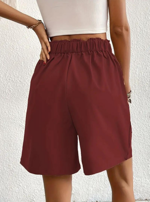 Damen Shorts – High-Waist, Plissiert, mit Taschen, Elegant, Vielseitig-82558-f3208b69-f2e8-4656-a01b-409a577b9575