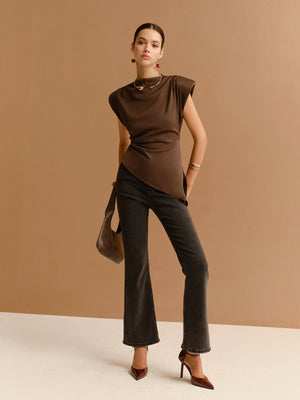 Sage | Elegant & Asymmetrical Top with Sculptural Details - Image 3
